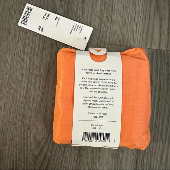 New BAGGU Mesh Reusable Bag in Cantaloupe